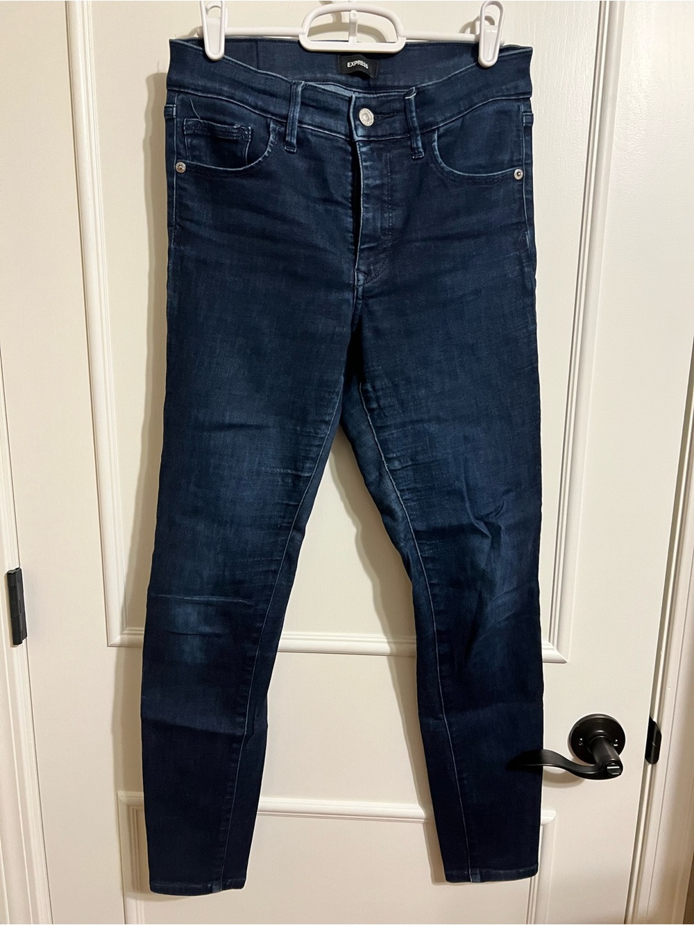 Express High-Rise Dark Blue Skinny Jeans - Express